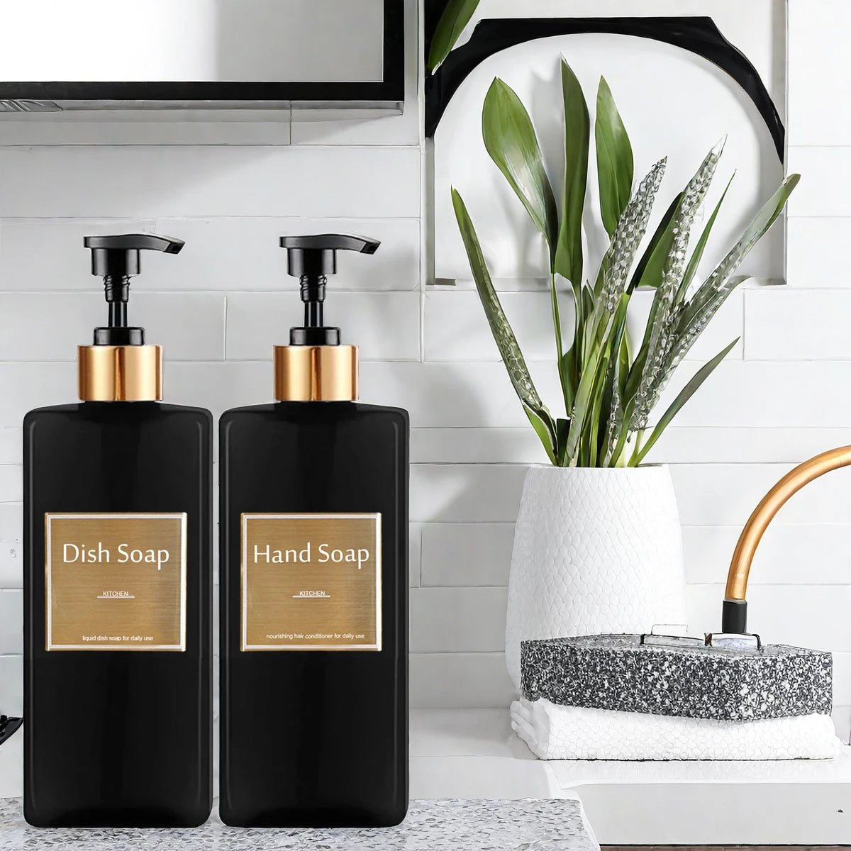 Botellas recargables de jabón para cocina/baño